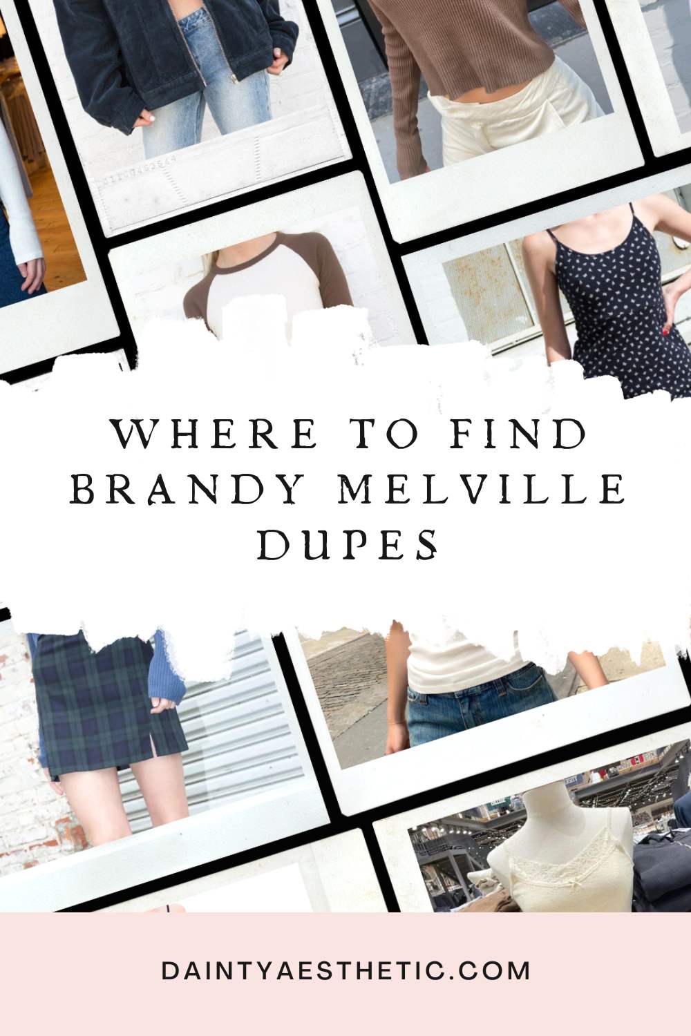 Where to find brandy melville dupes title with some fashion items