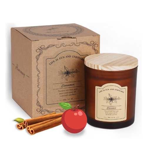 Cinnamon & apple scented candle