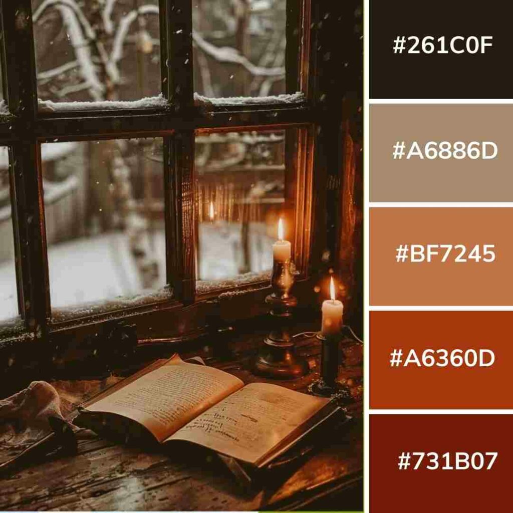 dark academia inspired color palette rustic charm